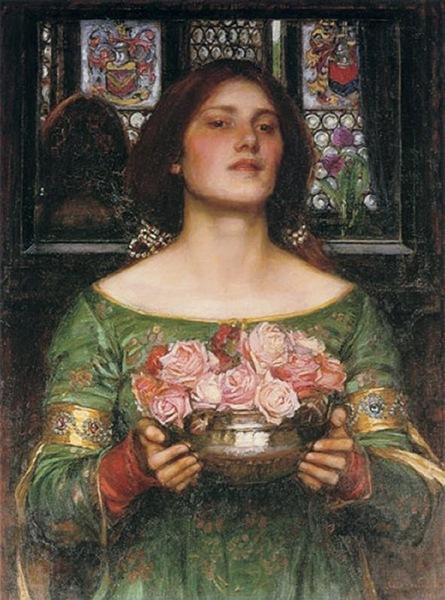 John William Waterhouse Gather Ye Rosebuds While Ye May Norge oil painting art